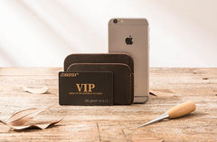 Vintage Leather Mens Card Holders Slim Front Pocket Wallet Card Wallets for Men