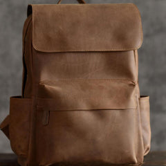 Vintage Leather Mens Backpack Travel Backpack Cool Satchel Backpack for men