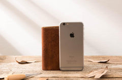 Handmade Leather Mens Small Wallets Bifold Vintage Slim billfold Wallet for Men
