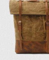 Badass Canvas Mens Travel Backpack Canvas School Backpack Laptop Backpack for Men