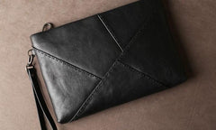 Leather Mens Clutch Cool Wallet Zipper Clutch Wristlet Wallet for Men