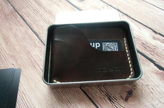 Handmade Leather Mens Slim Front Pocket Wallets Leather Cards Wallet for Men
