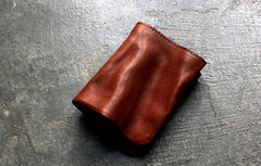Cute LEATHER Wrinkled Womens Small Wallet Bifold Leather Small Wallets FOR Women