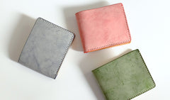 Vintage LEATHER Womens Small Bifold Wallet Leather Small Wallets FOR Women