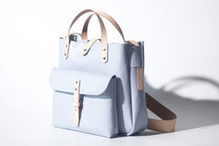 Handmade Leather Black Small Womens Tote Handbag Shopper Purse for Women