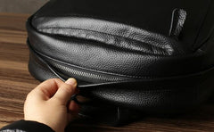 Cool Leather Mens Backpack Large Black Travel Backpack Hiking Backpacks for men