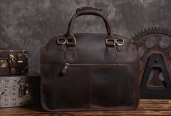 Handmade Cool leather mens Shoulder Briefcases vintage laptop Briefcase Business Briefcase - EverHandmade