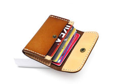Leather Mens Card Wallet Front Pocket Wallets Small Slim Wallets Change Wallet for Men