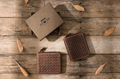 Cool Leather Vintage Mens Small Wallets Zipper billfold Wallets for Men