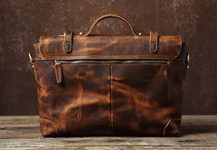 Handmade Leather Mens Cool Messenger Bag Briefcase Work Bag Business Bag Laptop Bag for men