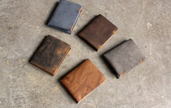 Vintage LEATHER Womens Small Wallet Bifold Leather billfold Wallet FOR Women