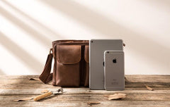 Cool Small Leather Vintage Mens Messenger Bag Shoulder Bags  for Men