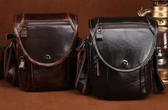 Cool Coffee Small Mens Leather Side Bag Messenger Bag Shoulder Bag for Men