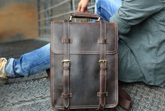 Handmade Leather Mens Backpack Travel Backpack Laptop Backpack for men