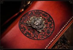 Handmade Leather Tibetan Mens Biker Chain Wallets Cool Long Chain Wallets for Men