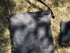 Waxed Canvas Messenger Bag for men Vintage Shoulder Bag for men