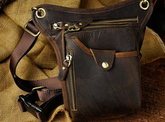 Leather Belt Pouch for Men Leg Drop Bags waist BAGs Shoulder Bag For Men