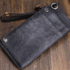 Handmade Mens Cool Long Leather Chain Wallet Cards Biker Trucker Wristlet Wallet