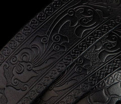 Handmade Cool Black Leather Mens Belts Custom Leather Men Belt for Men