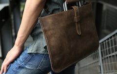 Slim Leather Mens Cool Briefcase Work Bag Business Bag Laptop Bag for men