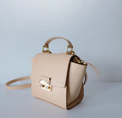 Stylish Leather Beige Womens Handbag Shoulder Bag Crossbody Purse for Women