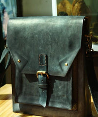 Cool Handmade Leather Mens Backpack Travel Backpack Messenger Bag for men