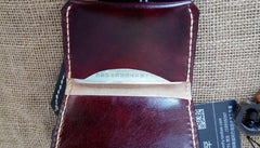 Leather Mens Slim Front Pocket Bifold Small Wallets Card Wallet for Men