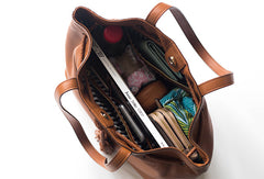 Handmade Genuine Leather Handbag Tote Bag Shopper Bag Shoulder Bag Purse For Women - EverHandmade