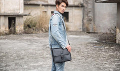 Cool Leather Mens Small Messenger Bag Side Bag Shoulder Bags for Men