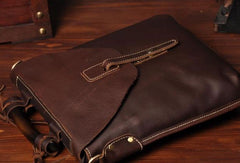 Vintage leather mens Small Messenger bag Shoulder Laptop bag Briefcases - EverHandmade
