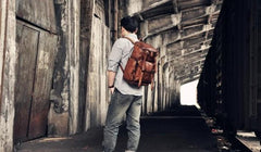 Cool Brown Leather Mens Backpack Large Brown Travel Backpack Hiking Backpack for men