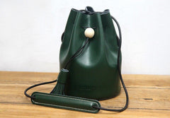 Cute LEATHER WOMEN Bucket SHOULDER BAG Barrel Crossbody Purses FOR WOMEN