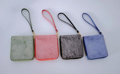 Handmade LEATHER Womens Zipper Small Wallet Leather Wristlet Small Wallet FOR Women