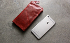 Vintage LEATHER Womens Long Clutch Wallet Zipper Long Wallet FOR Women