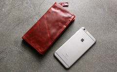 Vintage LEATHER Mens Long Wallet Cool Zipper Long Wallet FOR Men