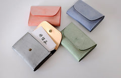 Handmade LEATHER Womens Small Card Wallet Leather Card Small Wallet FOR Women