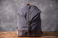 Cool Canvas Leather Mens Backpack Large Travel Backpacks Hiking Backpack for Men