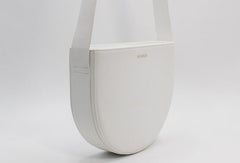 Genuine Leather Round Saddle Purse Bag Shoulder Bag for Women Leather Crossbody Bag