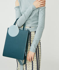 Stylish Leather Purple Blue Womens Tote Handbag Purse Shoulder Bag for Women
