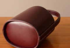 Handmade Genuine Leather Handbag Bucket Bag Purse Crossbody Bag Shoulder Bag Purse For Women