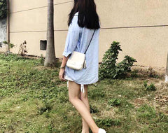 Cute LEATHER WOMEN Square SHOULDER BAG Mini Crossbody Purses FOR WOMEN