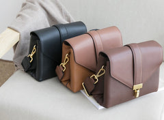 Stylish Leather Womens Messenger Crossbody Purse Minimalist Shoulder Bag for Women