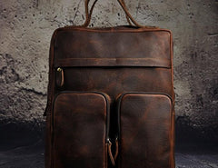 Cool Mens Leather Backpack Vintage Travel Backpack School Backpack for men