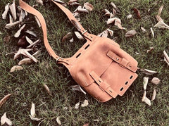 Vintage Unique Cool Leather Small Messenger Bag for men Shoulder Bag for men