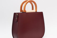 Handmade Leather Round Bag Crossbody Bag Shoulder Bag Purse for Women Leather Bag