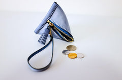 Cute Triangular LEATHER Womens Small Coin Wallet Leather Change Small Wallet FOR Women