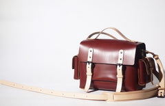 Handmade Leather Red Womens Messenger Bag Fashion Shoulder Bag for Women