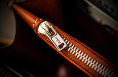 Handmade Leather Mens Chain Biker Wallets Cool Leather Wallet Long Clutch Wallet for Men