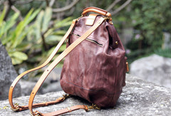 Handmade Leather cute backpack bag shoulder bag green women leather purse - EverHandmade