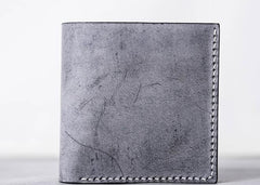 Handmade Vintage Leather Men Small Wallet Bifold billfold Wallet for Men